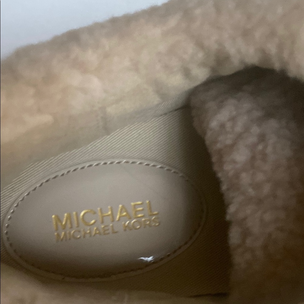 Michael Kors MK Tan MK Shearling Sneakers - Picture 3 of 4